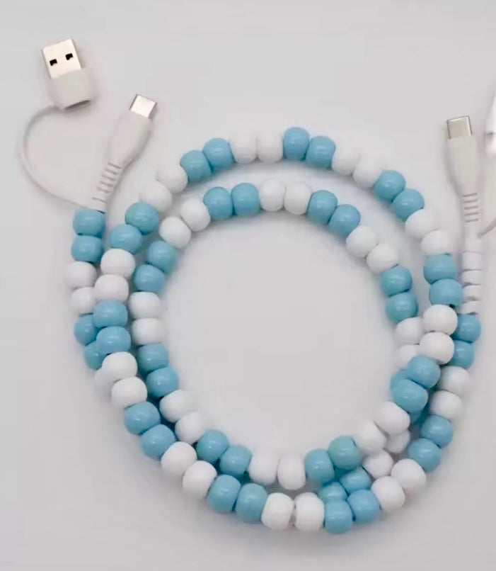 USB to Type-C 2-in-1 Beaded Cable