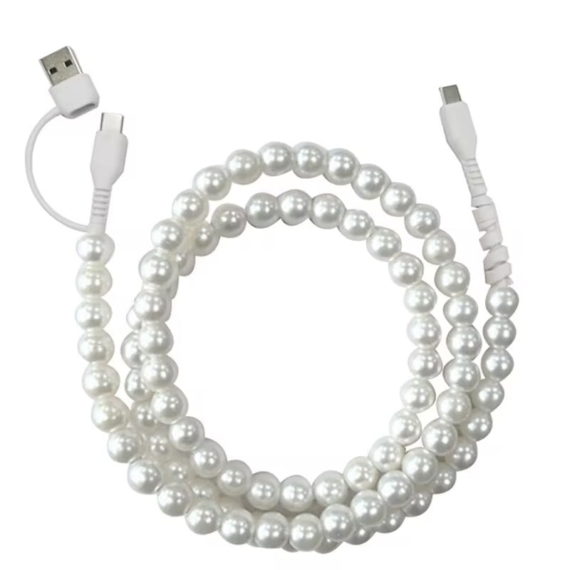USB to Type-C 2-in-1 Beaded Cable